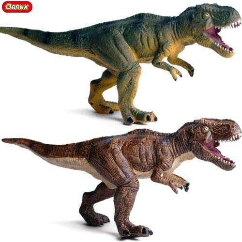 Oenux Classic Jurassic Dinosaur Model Savage T-Rex Walking Tyrannosaur Action Figure Dinosaur World Park Dino Animal Toy For Kid