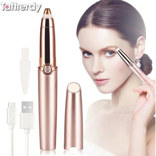 Electric USB women facial razor lipstick eyebrow trimmer face portable mini eyebrow shaver ladys face shaver pen hair removal
