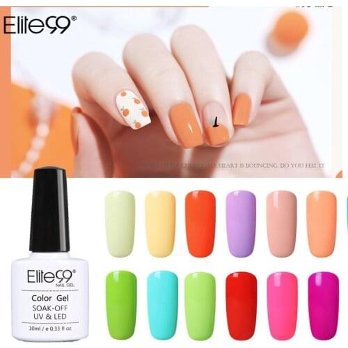 Elite99 10ml Macaron Color UV Gel Polish Soak Off Candy Color Gel Nail Polish Nail Art Gel Polish Matt Top Coat Manicure Lacquer