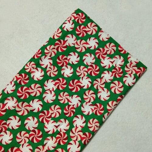 Pretty Crhistams Green Colorful Windmill Printed Cotton Fabric 50x105cm Fabric Patchwork for Cloth Dress Party Home Decoration