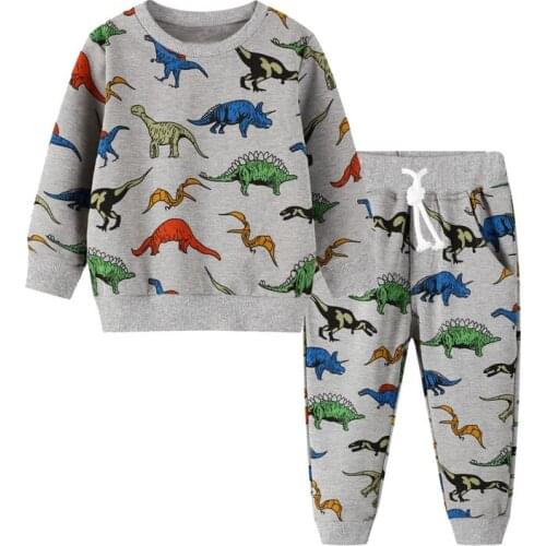 Jumping Meters Brand New Animals Outfits Boys Girl Toddler Kids Baby Boy Clothing Set Pullover Tops Pant 2PCS Outfits Tracksuit