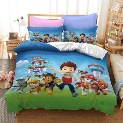 Paw Patrol Bedding Suit Quilt Cover 3D Printed Bed Spead Bedroom Bed Duvet Cover Bedclothes 2/3pcs Set for Birthday Gift