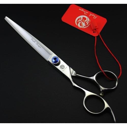 Left-Hander 7'' Big Gem Hairdressing Scissors With Bag Japan 440C 62HRC Home & Salon Dogs Cats Pet Cutting Shears Hair Scissors
