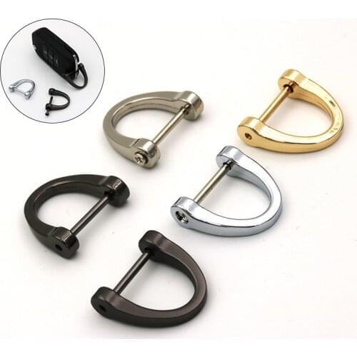 2pcs/lot Metal Detachable Openable D Ring Buckle Clasp With Web Screw For DIY Handbag Leather Shoulder Hand Bag Purse Strap Belt