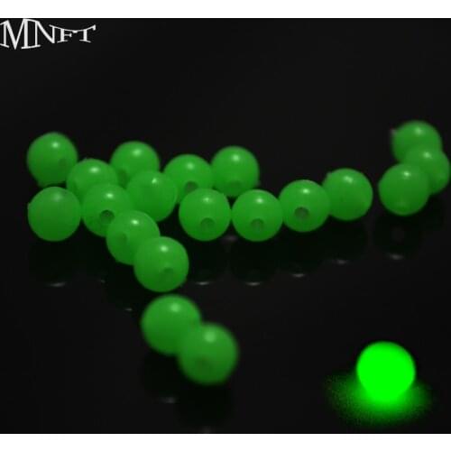 MNFT 100pcs/Lot 1 Pack Green Luminous Feeder Bead Bait Fishing Diameter 5MM Beads Lure Fishhooks Tackle Accessories