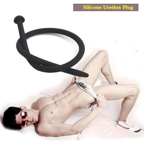 Male 350mm Flexible Silicone Prostate massage penis plug Urethral Sound sex toys for man Urethra Stimulation Urethral Dilators