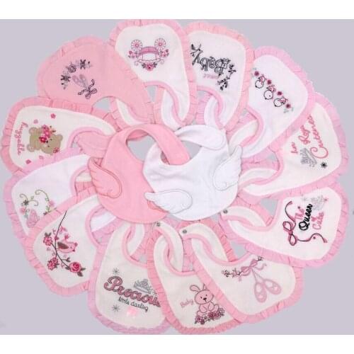 Baby girl princess bibs 14 pieces/ pack , baby cotton bibs