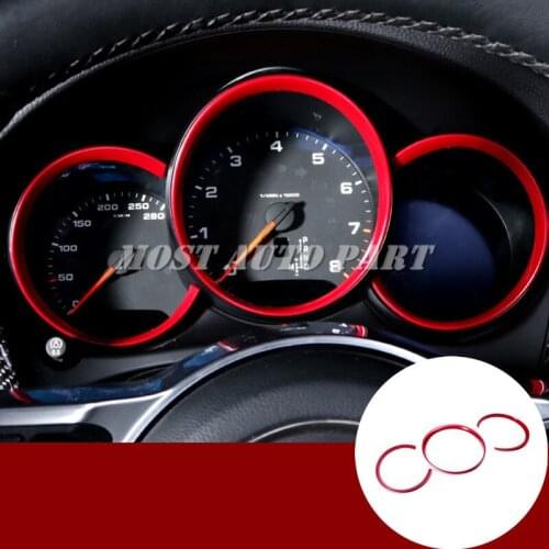 Inner Front Dashboard Edge Cover Trim 3pcs For Porsche Macan 2014-2018 Red/Silver/Blue Car accesories interior Car decoration