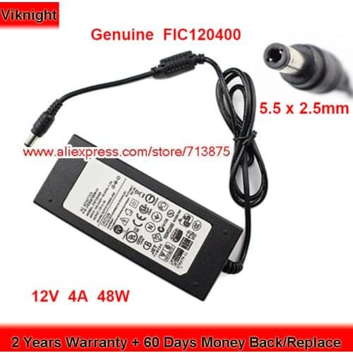 Genuine FIC120400 12V 4A AC Adapter for Fortune FICR2818ZM-01 48W Charger Power Supply