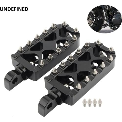MX Foot Pegs Motorcycle Offroad Wide Footpegs Bobber Footrest For Harley Dyna Fatboy Touring Sportster 883 XL Softail Street Bob