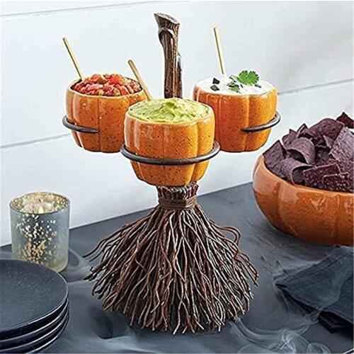 Halloween Pumpkin Snack Bowl Stand Snack Basket Salad Bowl Kitchen Bakeware Holder Holiday Diy Decorations Supplies