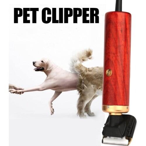 Professional Dog Hair Trimmer Pet Electric Clippers Haircut Shaver Machine Wooden Dog Grooming Kit For Cats Dogs Small Animals