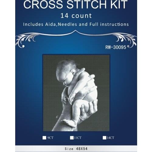Baby on hand,2016 home Decor counted14ct white canvas similar DMC Cross Stitch kits14ct needlework Set DIY embroidery3thth3th
