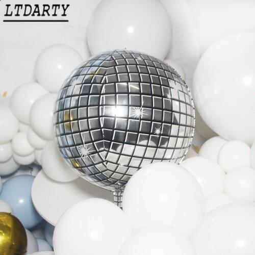 Silver Laser Aluminum Foil balloon diamond 4D cube Disco heart Balloon Backdrop Birthday Wedding Party Helium Decoration