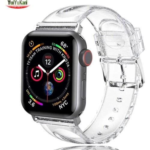 Silicone Strap for Apple watch band 40mm 44mm iWatch 38mm 42mm Slim Glitter bracelet for Apple watch serie 5 4 3 40 38 42 44 mm