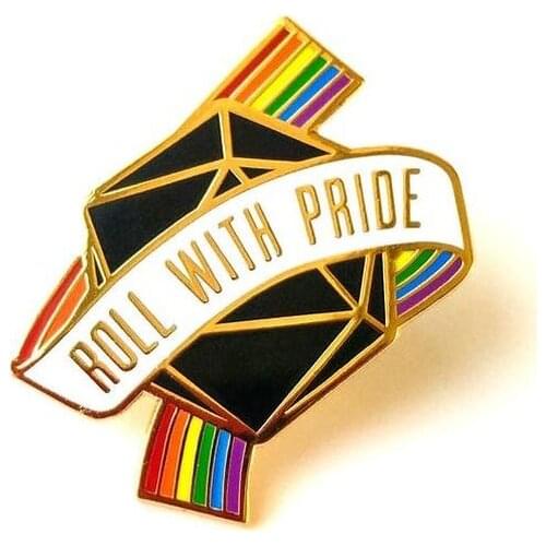 Roll with Pride Enamel Pin Lapel Pins Badge Brooch Jewelry Accessory