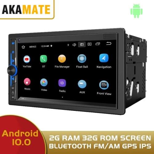 7'' Universal 2Din Android 10.0 Car Radio Player GPS WIFI Bluetooth Multimedia Autoradio For Nissan Toyota Universal Car Stereo