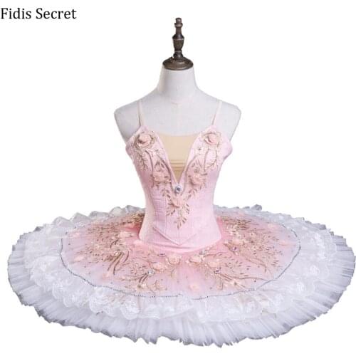 La Esmeralda Women Top Quality Pale Pink Professional Platter Ballet Tutu Overlay,Girls Ballerina YAGP Classical Stage Costumes