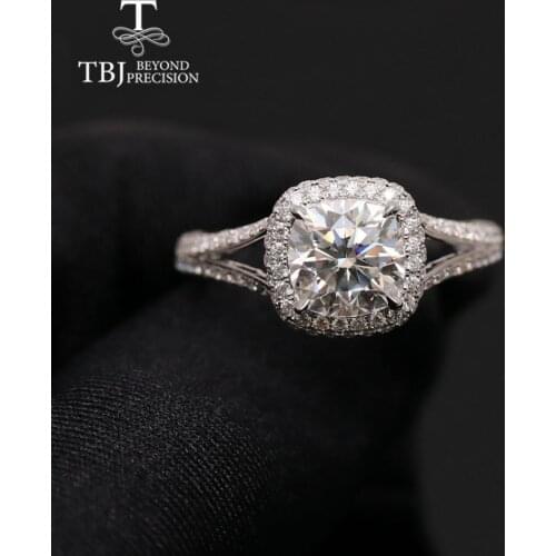TBJ,18K white gold 2CT Moissanite ring luxury design womens fine jewelry
