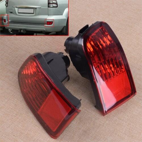 CITALL 1Pair Red Rear Bumper Fog Lamp Light Housing Fit for Toyota Land Cruiser Prado J120 2002-2009 8159160130 8158160100