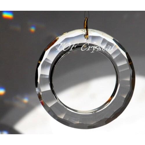 10PCS 50mm Big O Ring Round Crystal Prisms Sun Catcher Free Shipping