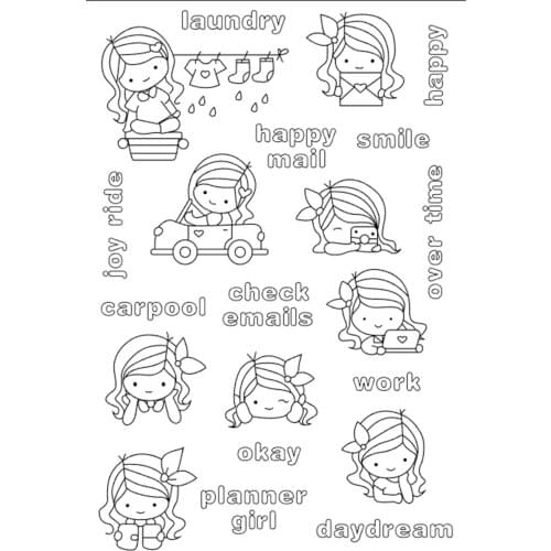 11x16 Cute cartoon girl TBig ice cream ransparent Clear Stamps Silicone Seals for DIY scrapbooking photo album Card Making