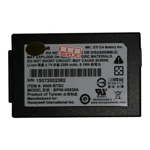 2200mah 100% NEW battery for Honeywell Dolphin 6500 6510 6000-BTSC BP06-00028A ScanPal 5100 6100 6110 batteries