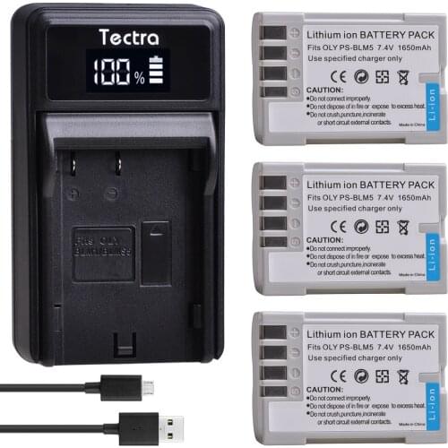 3PCS PS-BLM5 PSBLM5 Battery+LED USB Charger for Olympus C-8080 C-7070 C-5060 E1 E500 E330 E3 E520 E510 E300 Camera