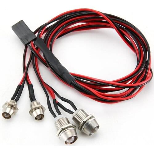 4 Lights 70cm Lenght RC LED Night Headlamps Headlights 3/5mm LED Light for Model Drift Crawler Car For RC Car NSV775