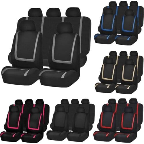 9 PCs Fashion 4 Colors Sport Style Design Polyester Universal Set Car Seat Covers