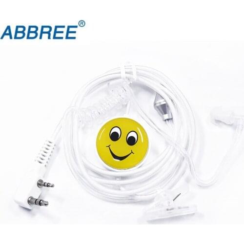 ABBREE Smile Face Headset PTT Air Acoustic Tube Earpiece for BAOFENG UV-5R BF-888s H777 RT22 TYT HYT Walkie Talkie