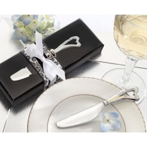 Free Shipping Bridal Shower favors 100 PCS/LOT Sweet Heart Butter Knife Wedding favours