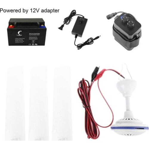 12V Mute Ceiling Fan 19.6inch Silent Camping Tent Hanging Fan without Switch 230cm Cable for Outdoor Hiking Bed Home Picnic