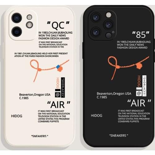 Hot Tides brand sneakers Phone Case For iPhone 12 13 mini 11 Pro X XR XS MAX 7 8 6 Plus Simple label letter Silicone Cover Coque