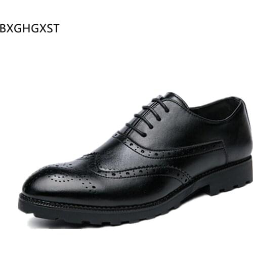 Black Oxford Brogue Shoes for Man 2021 Luxury Brand Dress Shoes Mens Fashion Office Shoes Men Chaussure Homme Zapatos De Hombre