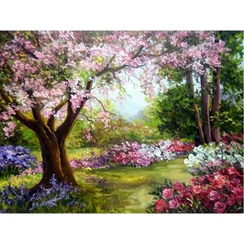 CraftArtGo 5D DIY Diamond Embroidery Scenic Full Square Round Rhinestone Mosaic Painting Cross Stitch Flowers Diamond Kit