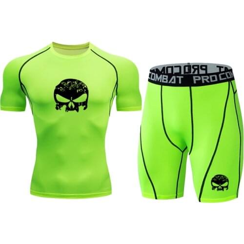 Men Sportswear Compression Suits Breathable Gym Clothes Man Sports Joggers Training Gym Fitness Tracksuit Running Sets Mens