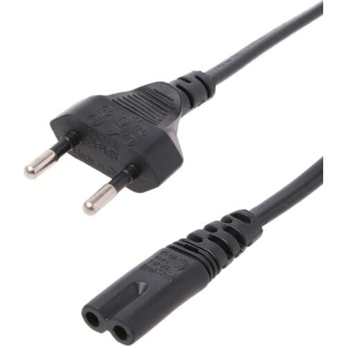 Black 2 Pin Prong EU to C7 Extension Cable Power Supply Cord European IEC Figure 8 AC Power Cable For XBOX PS4 Laptop LED Light