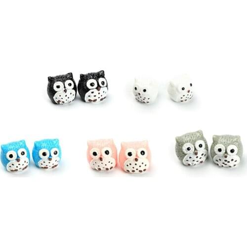 2Pcs Cute Cartoon Birthday Gift Mini Resin Owl Figurines Micro Landscaping Decor For Garden DIY Craft Accessories Kids