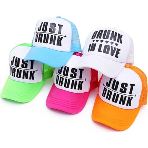 Fashion Trucker Hat JUST DRUNK Trucker Cap DRUNK IN LOVE Snapbacks Top Quality Baseball Cap Wedding Gift for Couples