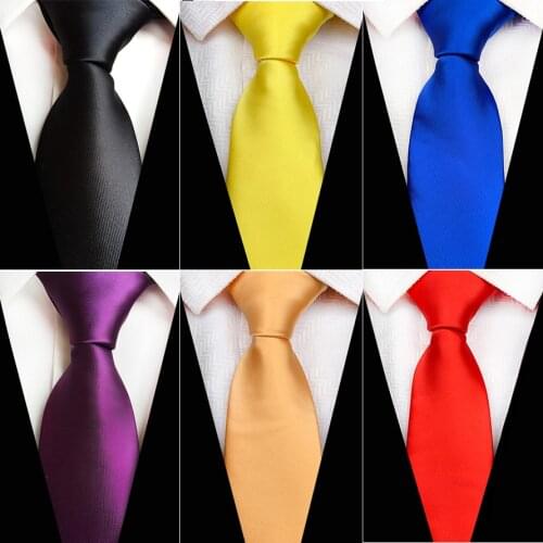Ricnais Fashion Solid Color 8cm Red Blue Green Black Tie For Mens Formal Business Wedding Party Gift Neckties