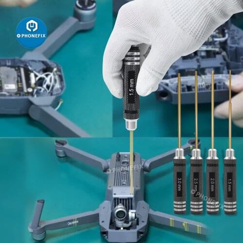 4pcs Hex Screw Driver Set 1.5/2.0/2.5/3.0mm Titanium Hexagon Screwdriver Wrench Tool for Multi-Axis FPV Racing Drone RC Models