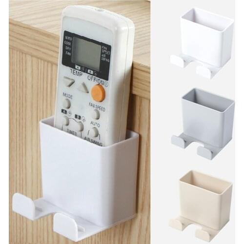 Wall Mounted Organizer Storage Box Remote Control Air Conditioner Phone Stand Holder Hotel Office Home Storage Organization