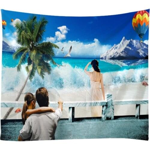 Natural Landscape Tapestry Wall Hanging Cloth Bed Spread Beach Towel Table Cloth YogaMat House Decoration Living Room Decoration