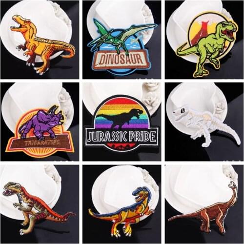 Iron On Patches Jurassic Park Patch On Clothes Embroidered Patches For Clothing Dinosaur Patch Sew On Garment Apparel Accessory