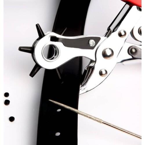Leather Belt Hole Punch Plier Eyelet Puncher Revolve Sewing Machine Bag Setter Tool Watchband Strap Household leathercraft