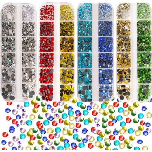 Hot Fix Rhinestones SS4-SS30 Mixed Size 2000Pcs/Box DMC Hot Fix Rhinestones Crystal Glass Strass Glue on Hot Fix Rhinestone DIY