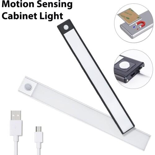 LED Under Cabinet Light PIR Motion Sensor Lamp Rechargeable Ultra thin Led Lights For Kitchen Cabinets Closet Wardrobe Lighting