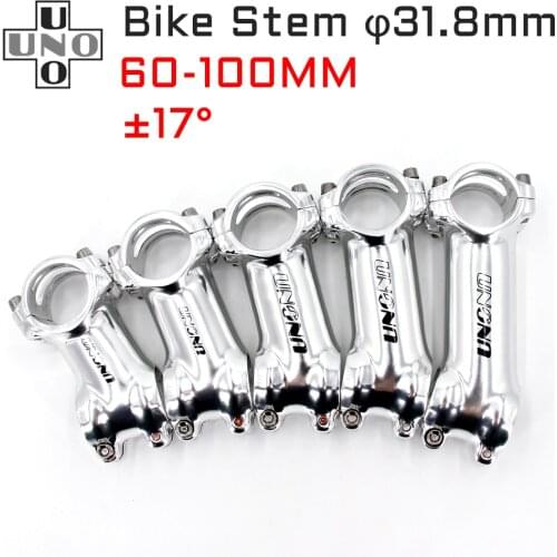 UNO Bike Stem 17 Degree Aluminium Road Bike Stem 31.8*60-100mm Bicycl Stem Parts Cycling Accessories