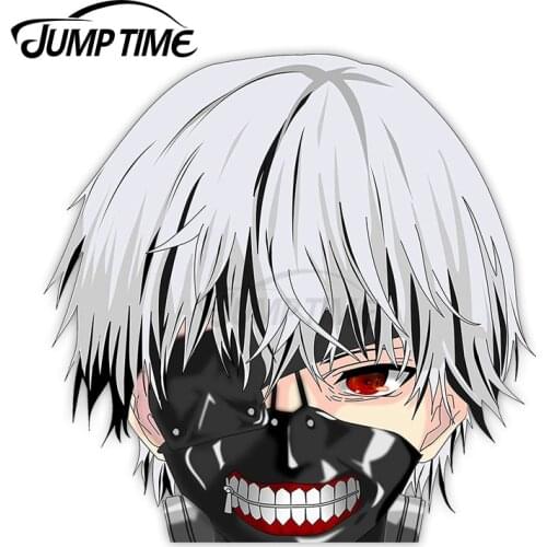 JumpTime 13 x 10.8cm Anime Tokyo Ghoul Kaneki Ken Big Head Peeker Car Stickers Bumper Window Vinyl Car Stickers Window Decal